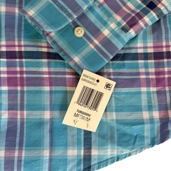 Ralph Lauren Plaid Button Down Shirt Stretch Regular Fit Men Medium NEW Blue - Picture 5 of 9